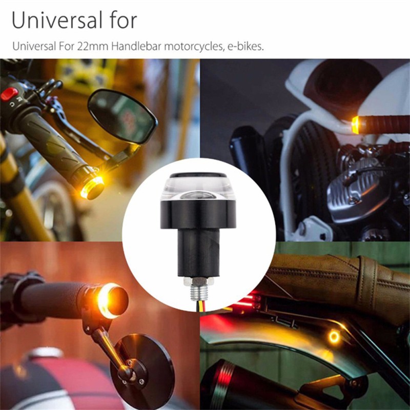 2pcs 12v Cnc Turn Signal Motorcycle Led Handle Bar End Blinker Flashing Lamp For 22mm Handlebar Signal Light 2 red to yellow 2pcs 12v Cnc Turn Signal Motorcycle Led Handle Bar End Blinker Flashing Lamp For 22mm Handlebar Signal Light 2 red to yellow