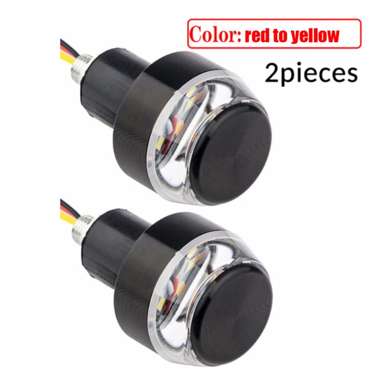 2pcs 12v Cnc Turn Signal Motorcycle Led Handle Bar End Blinker Flashing Lamp For 22mm Handlebar Signal Light 2 red to yellow 2pcs 12v Cnc Turn Signal Motorcycle Led Handle Bar End Blinker Flashing Lamp For 22mm Handlebar Signal Light 2 red to yellow