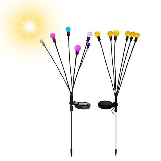 2pcs Led Solar Firefly Lights IP65 Waterproof Automatic On/off Garden Fairy Lamp Colorful