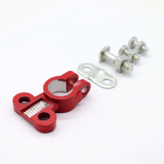 2pcs Moistureproof Car Battery Terminal Clamp Aluminum Magnesium Positive & Nagative Clips Black and red_AP3410