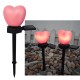 2pcs Solar Garden Landscape Light Waterproof Led Heart-shaped Romantic Outdoor Lamp Pink