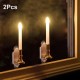 2pcs Solar Led Candle Light Waterproof Flameless Lamp with Suction Cups for Outdoor Indoor Window Decoration