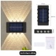 2pcs Solar Led Wall Lamp Waterproof Up Down Glowing Outdoor Sunlight Lamp for Garden Street Balcony Decor 6LED Warm White