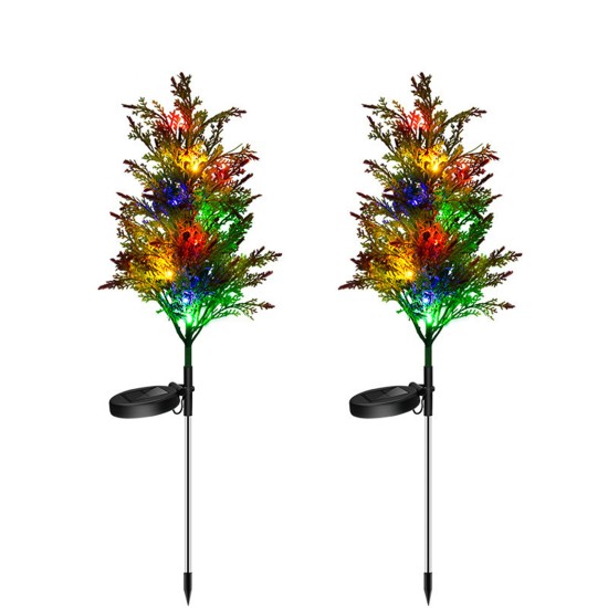 2pcs Solar Tree Lights with Stake 2 Modes Ip65 Waterproof Outdoor Garden Lamps for Yard Patio Garden