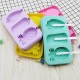 3 Cavities Silicone Ice Cream Mold Reusable Ice Cubes Tray Popsicle Mold with Stick random_Banana radish mango