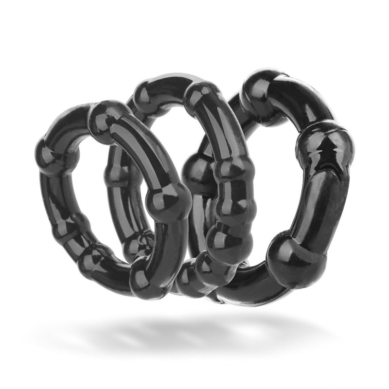3 Pcs Penis Ring Male Enhancer Ejaculation Delay Cock Rings Black 3 Pcs Penis Ring Male Enhancer Ejaculation Delay Cock Rings Black