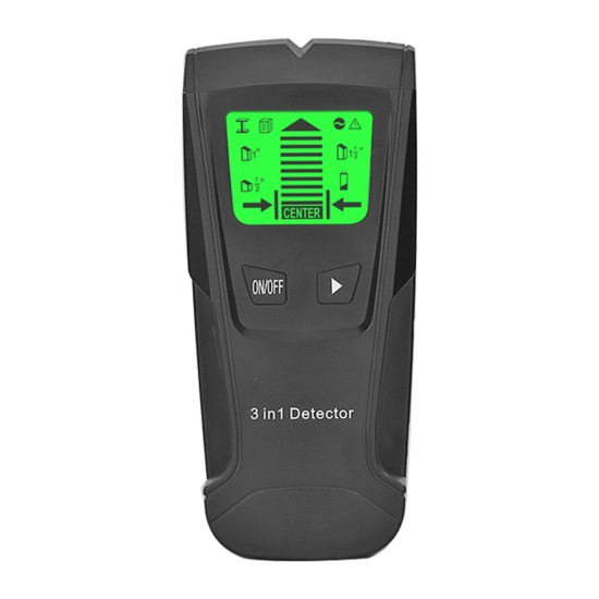 3 in 1 Metal Detector Find Metal Wood Studs AC Voltage Live Wire Detect Wall Scanner Electric Box Finder Wall Detector(Without Battery) Black (LCJ00525)