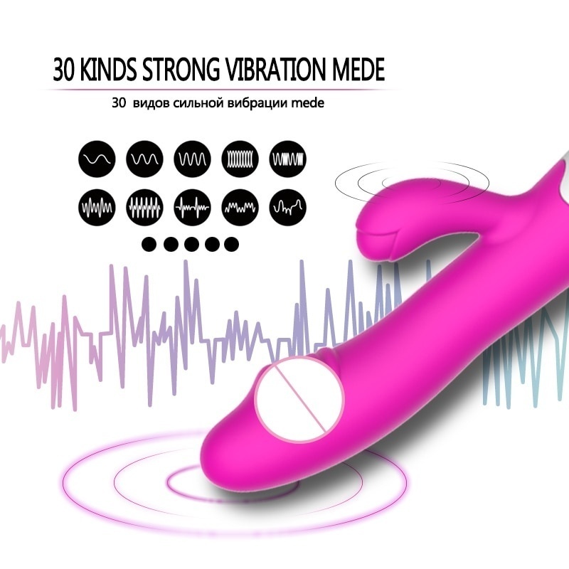 30 Speed Vibration Dildo Rabbit Vibrator for Women USB Charge Dual Motor G Spot Vibrators Female Sex Toys Pink 30 Speed Vibration Dildo Rabbit Vibrator for Women USB Charge Dual Motor G Spot Vibrators Female Sex Toys Pink