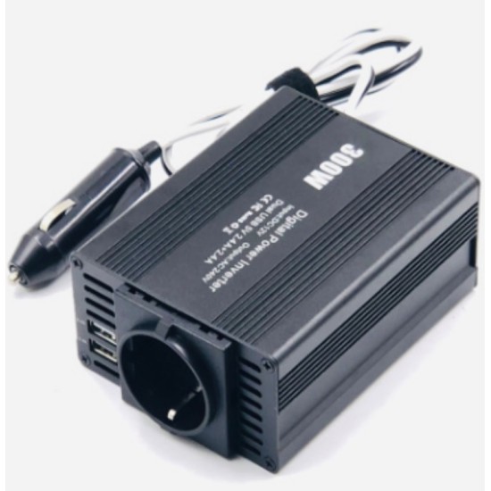 300W Car Power Inverter Converter DC12V to AC110V Adapter Dual USB Charging Port  U.S. regulations