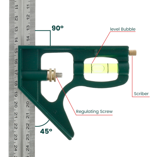 300mm Adjustable Combination Square Angle Ruler Diy Precise Woodworking Ruler Carpenter Tools A10D10