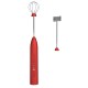 304 Stainless Steel Rechargeable Electric Blender Egg  Beater Portable Household Coffee Blender Red (single head + coffee stick)