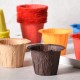 30pcs/pack Anti-oil Cups Thickened Greaseproof Paper Colorful Cake  Cups Orange