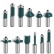 35pcs 1/2 Inch Shank 12.7mm Milling Cutter Set Carving Knife Woodworking Tool Engraving Milling Cutter Green