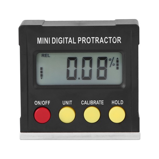 360 Dgree Mini Digital Protractor Gauge Level Angle Finder Inclinometer Magnet Base black