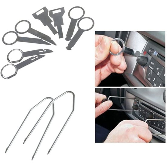 38pcs Car Audio Stereo CD Player Radio Removal Repair Tool Kits Interior Disassembly Tool Black