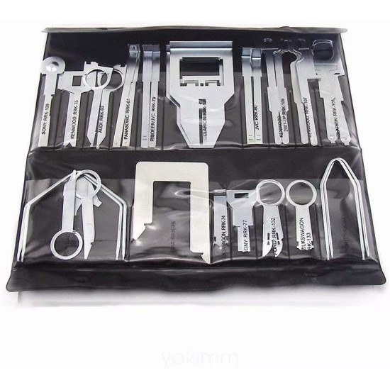 38pcs Car Audio Stereo CD Player Radio Removal Repair Tool Kits Interior Disassembly Tool Black