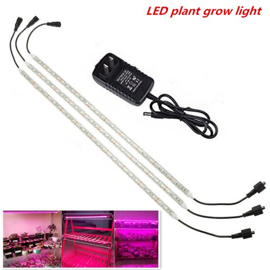 3PCS IP65 LED SMD5050 Plant Grow Light Strip with Red Blue Light Creative Grow Lamp for Indoor Hydroponic Plant Vegetable Cultivation Horticulture Industrial Seedling U.S. regulations