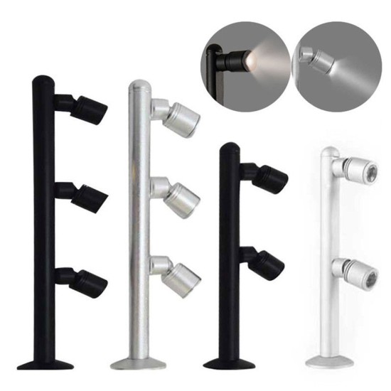 3W Jewelry Display Showcase LED Upright Pole Light Shop Desk Make-up Spot Lamp White 250mm