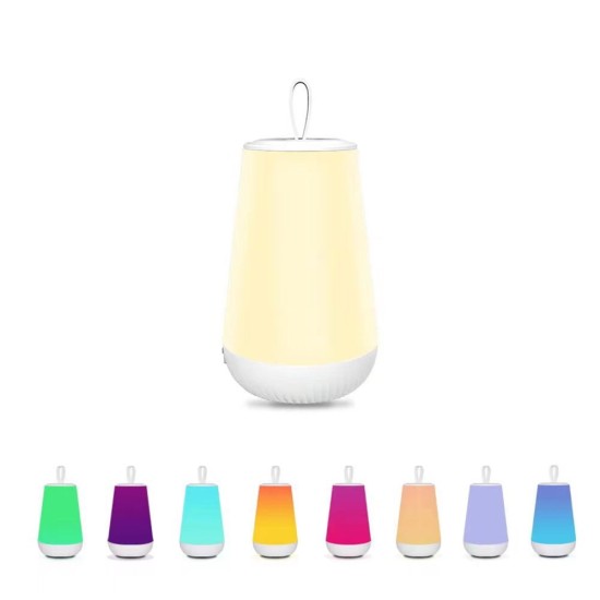 3W Night Light Portable IP44 Waterproof 4 Brightness Settings RGB Colorful Bedside Light Outdoor Camping Lamp