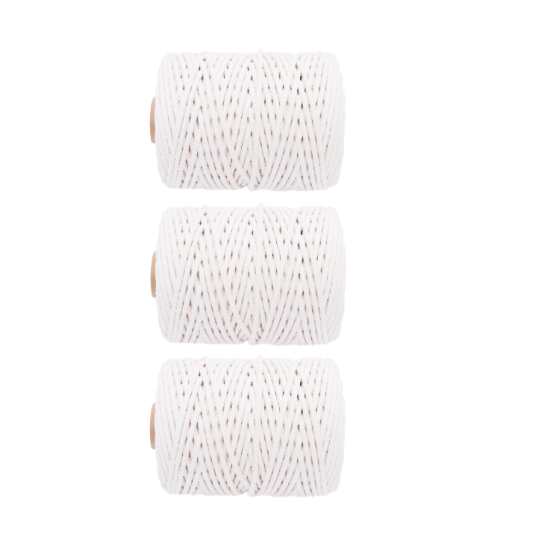 3pcs Cotton Rope Diy Hand-woven Fine Cotton Thread Binding Rope