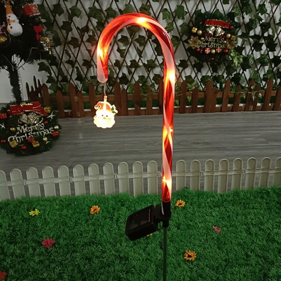 3pcs Solar Led Cane Stick Light 600mah Battery Outdoor Garden Lawn Lamp for Christmas Decoration