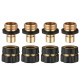 4 Pair 3/4 Inch Garden Hose Fitting Quick Connector Male Female Set Brass Hose Fitting Adapter Connector Kit