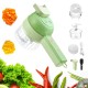 4-in-1 Hand-held Vegetable Cutter Portable Wireless Electric Kitchen Garlic Chopper Slicers Multi-function Green