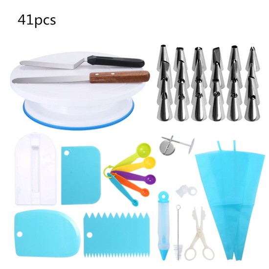 41Pcs/Set Professional Cake Decorating Rotating Turntable Tools Set 41 pcs