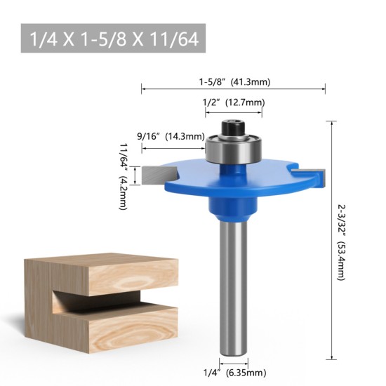 45# Steel Ball T Type Woodworking Milling  Cutter Long Service Life Router Bit