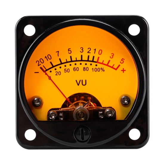 45mm Big Vu Meter Stereo Amplifier Board Backlight Power Meter Level Indicator Adjustable With Driver Yellow background