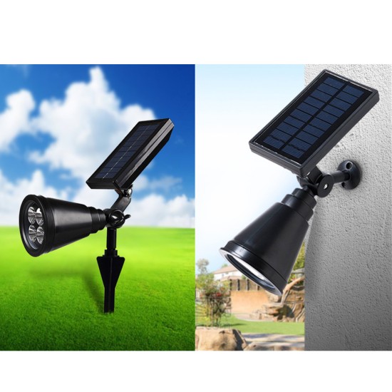 4LEDs Solar Power Garden Lamp Spot Light Outdoor Waterproof Lawn Landscape Path Spotlight 0.5W spotlight warm light