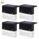 4PCS RGB+Warm White Solar Lamp Path Stair Step Outdoor Waterproof LED Garden Landscape Light Black (4pcs white boxes)