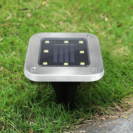 4Pcs 8LEDs Solar Powered Buried Light Underground Lamp for Outdoor Path Way Patio Garden Yard warm light