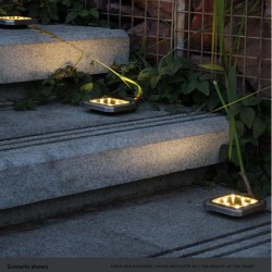 4Pcs 8LEDs Solar Powered Buried Light Underground Lamp for Outdoor Path Way Patio Garden Yard white light