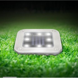 4Pcs 8LEDs Solar Powered Buried Light Underground Lamp for Outdoor Path Way Patio Garden Yard white light