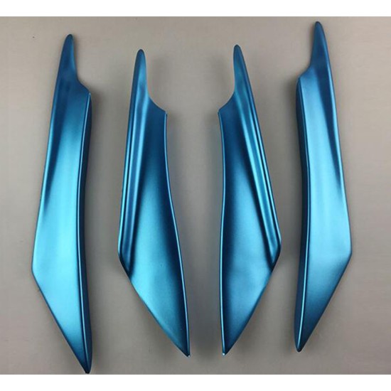 4Pcs Car Front Bumper Canard Lip Splitter Fin Body Spoiler Universal Modified Decoration  blue