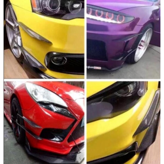 4Pcs Car Front Bumper Canard Splitter Fin Spoiler Carbon Fiber Universal Modified Decoration  Carbon fiber