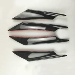 4Pcs Car Front Bumper Canard Splitter Fin Spoiler Carbon Fiber Universal Modified Decoration  Carbon fiber