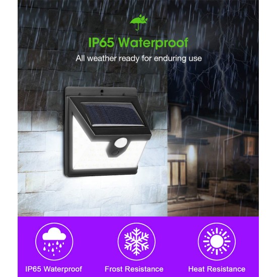 4Pcs Solar Powered Wall Lamp Motion Sensor 40LEDs IP65 Waterproof for Outdoor Garden Yard