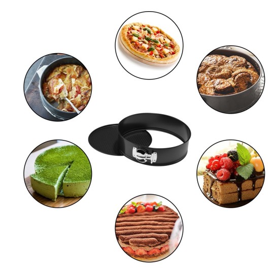 4Pcs/Set Non Stick Round Bake Tin Tray Cake Baking Tools Pan Bakeware for Kitchen black