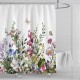 4Pcs/Set Shower Curtain 180*180cm Non-Slip Rug Toilet Lid Cover Bath Mat for Bathroom yul-2166