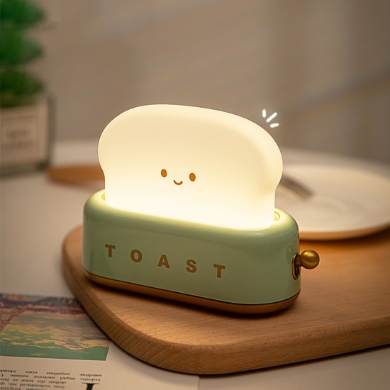 4W Led Bread Maker Night Light Dimming USB Rechargeable Bedside Table Lamp with Charging Indicator Yellow