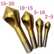 4pcs Countersink Deburring Drill Bits Taper Hole Cutter Chamfering Tools 2-20mm titanium plated