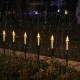 4pcs Led Electronic Candle Lights Waterproof Solar Lamp with Grounding Accessories for Garden Decoration Warm White