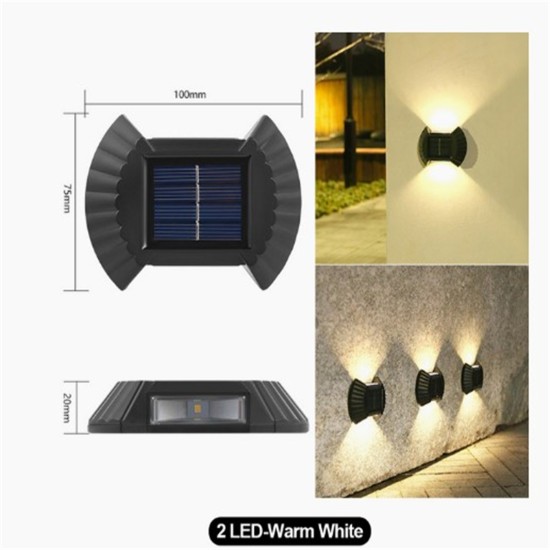 4pcs Led Outdoor Solar Lamp Intelligent Sensor Waterproof Automatic Wall Lamp 8LED Warm White