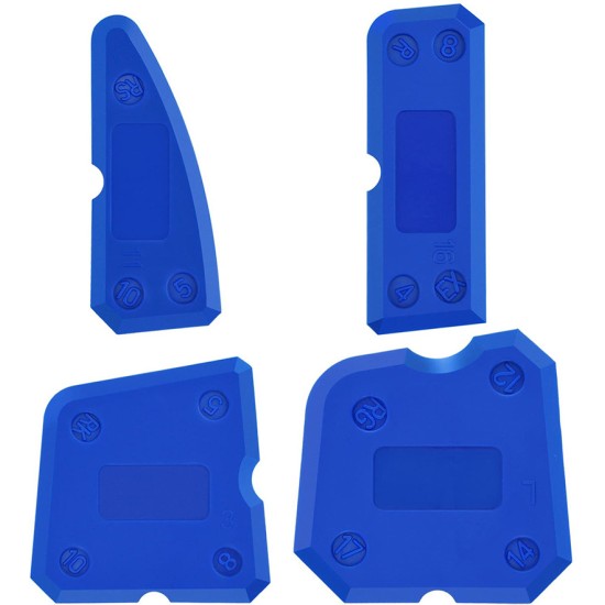 4pcs Scraper Tool Kit Sealant Finishing Tool Caulking Tool for Grouting Finishing Sealing Blue