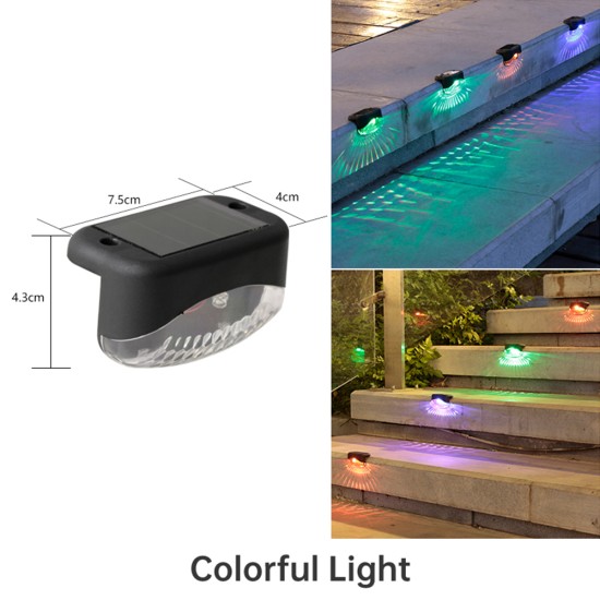 4pcs Solar Led Stairs Light Outdoor Waterproof Lamps Cold White