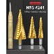 4pcs Spiral Step Drill Bit Sets with Center Punch Set Cone Hole Cutter Metal Wood Tools