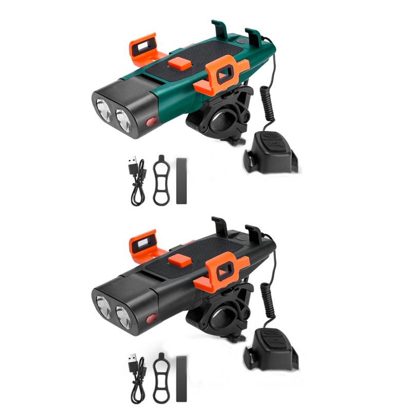 5 In 1 Multifunctional Bicycle Head Light, Bicycle Front Light, Horns, Mobilephone Holder, Recharge Pal, Warming Light Design With 3000mAh Lithium Battery For Cycling B turquoise 5 In 1 Multifunctional Bicycle Head Light, Bicycle Front Light, Horns, Mobilephone Holder, Recharge Pal, Warming Light Design With 3000mAh Lithium Battery For Cycling B turquoise