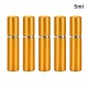 5 Pcs/set 5ml Travel Cosmetic Bottle Portable Anodized Aluminum Empty Perfume Sub-bottle Golden